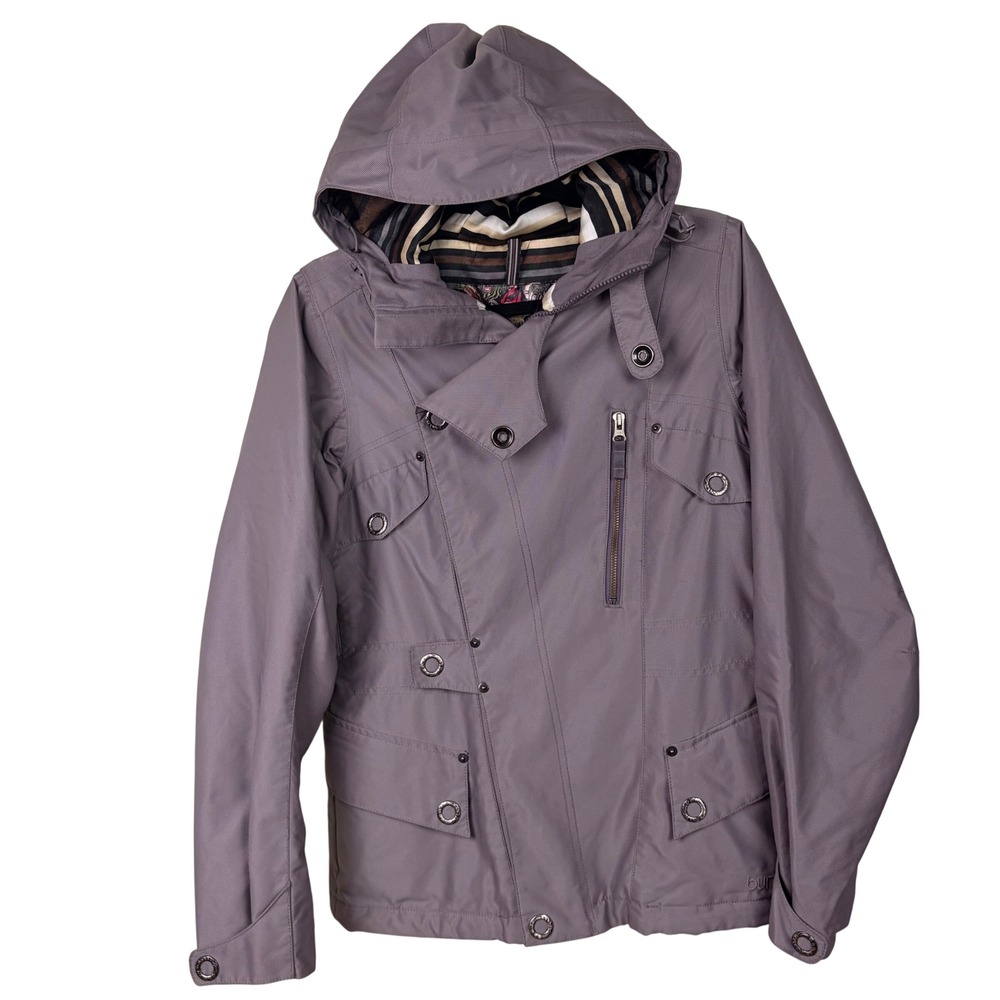 Burton Women's S DryRide Snowboard Jacket‎ Size Small Purple Hooded Winter Ski